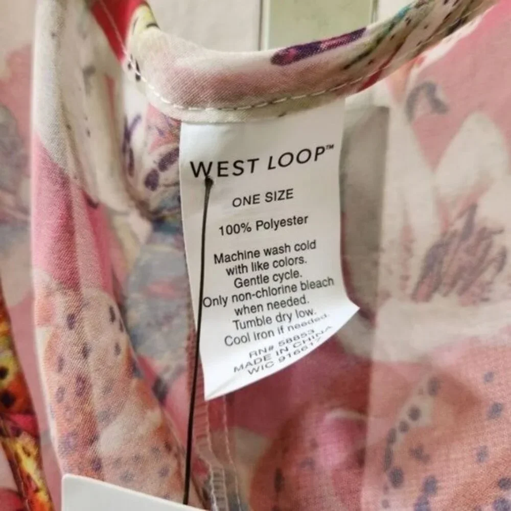 West Loop Women's Chiffon Floral Cover-Up One Size